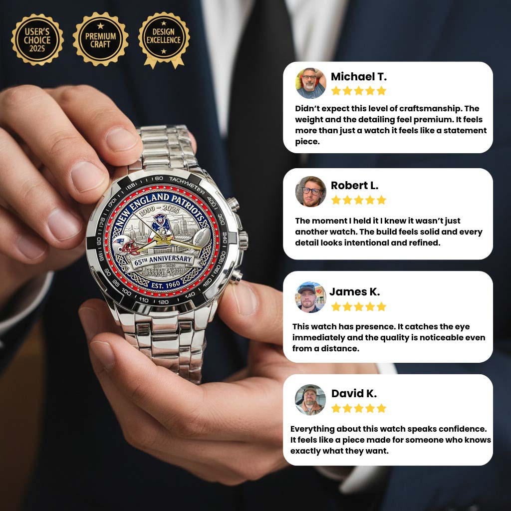 New England Patriots Champions Stainless Steel Watch