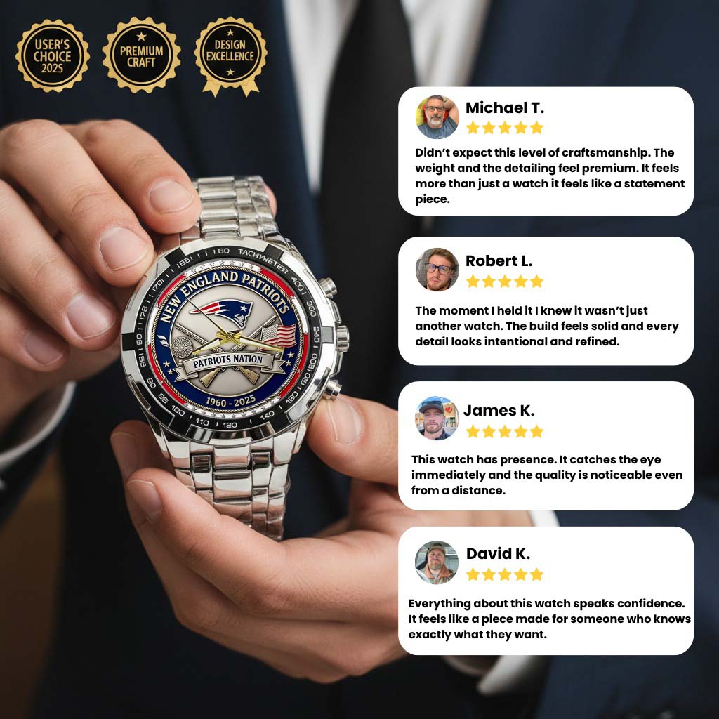 New England Patriots Champions Stainless Steel Watch