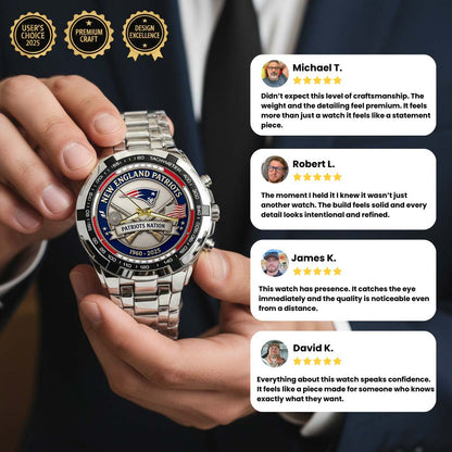 New England Patriots Champions Stainless Steel Watch