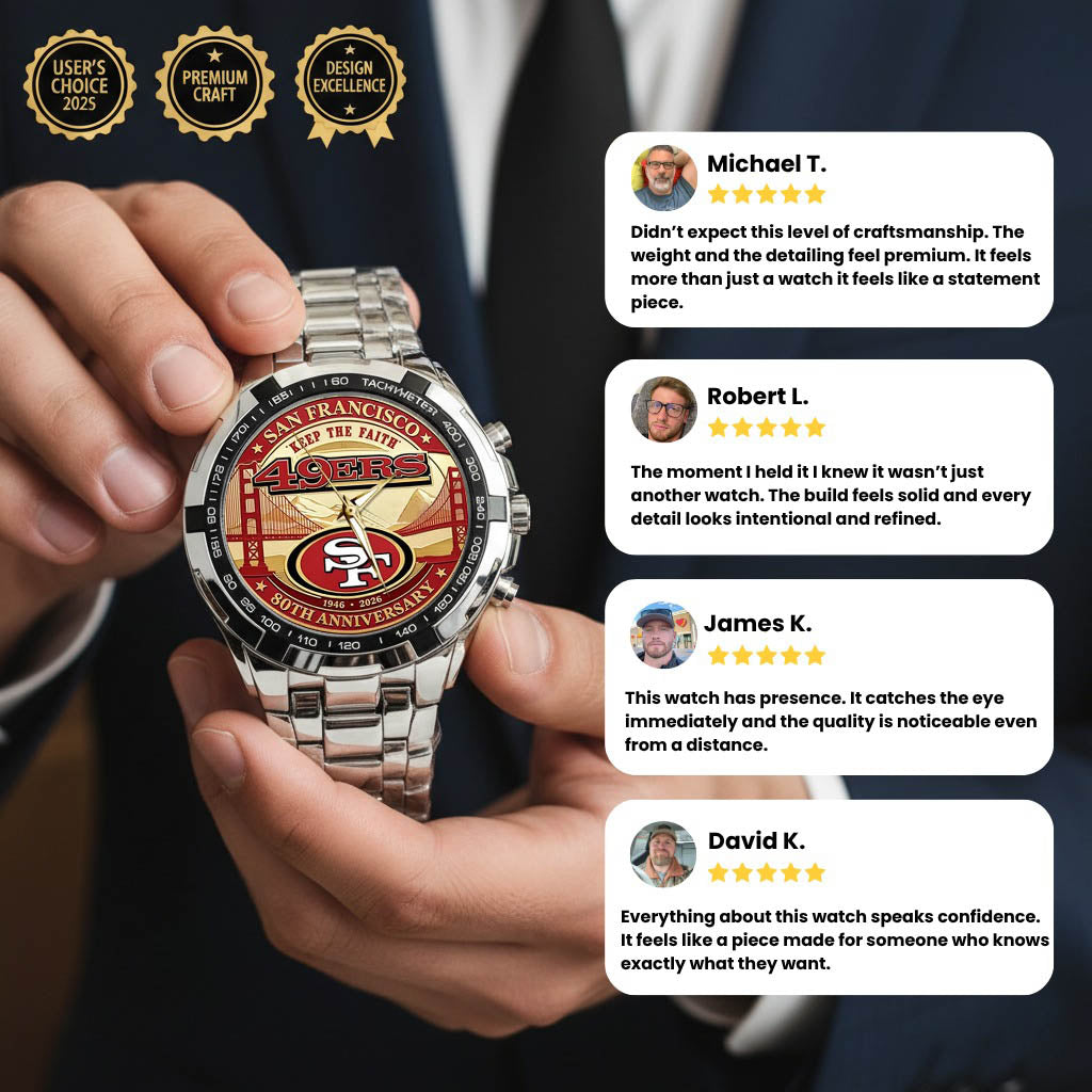 San Francisco 49ers 80th Anniversary Stainless Steel Watch