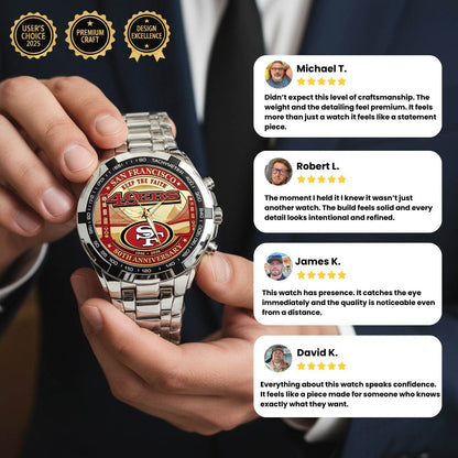 San Francisco 49ers 80th Anniversary Stainless Steel Watch