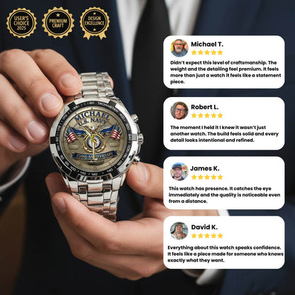 USA 250th Anniversary U.S. Navy - Custom Name Watch