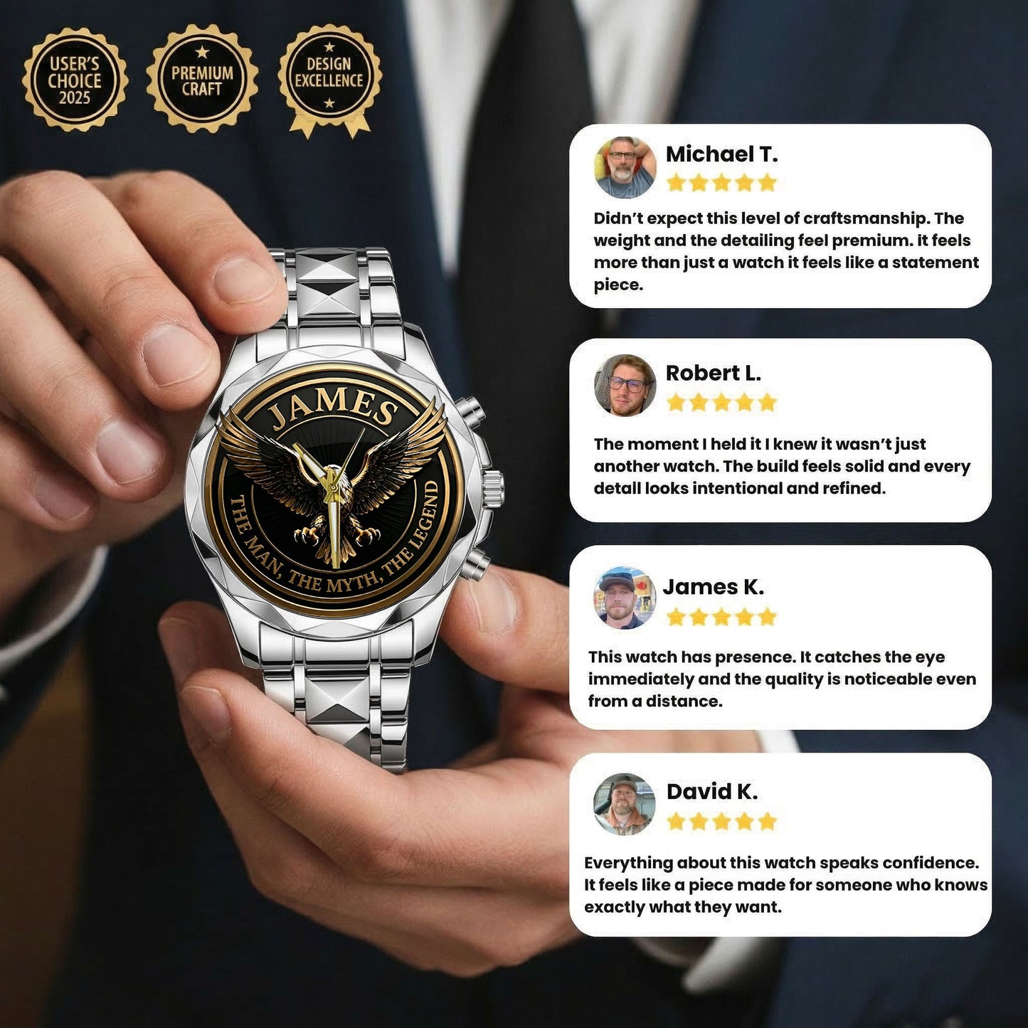 Personalized Eagle The Man The Myth The Legend Watch