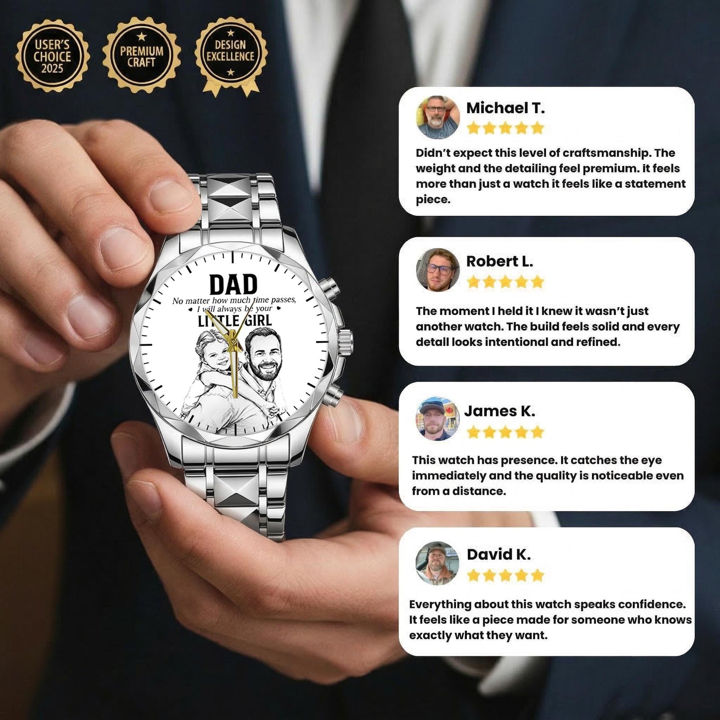 Father's Day Dad and Little Girl Husband Daddy Grandpa Limited Edition Watch