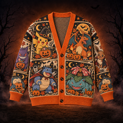 Halloween PKM Spooky Season Ugly Cardigan