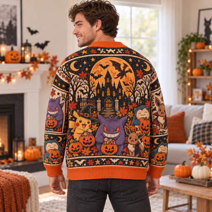 Halloween PKM Spooky Season Ugly Cardigan