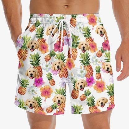 Custom Photo Let's Go To The Beach - Dog & Cat Personalized Custom Tropical Hawaiian Aloha Men Beach Shorts