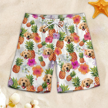 Custom Photo Let's Go To The Beach - Dog & Cat Personalized Custom Tropical Hawaiian Aloha Men Beach Shorts