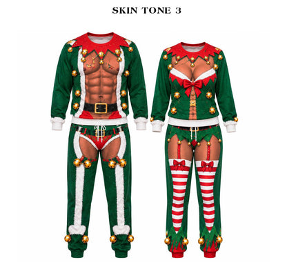 Christmas Funny Mr & Mrs Elf Sweatshirt And Sweatpants Set