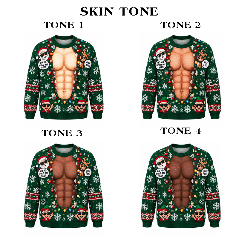 Christmas Funny Hoho Hold My Beer Ugly Sweatshirt