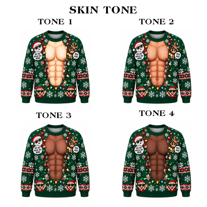 Christmas Funny Hoho Hold My Beer Ugly Sweatshirt