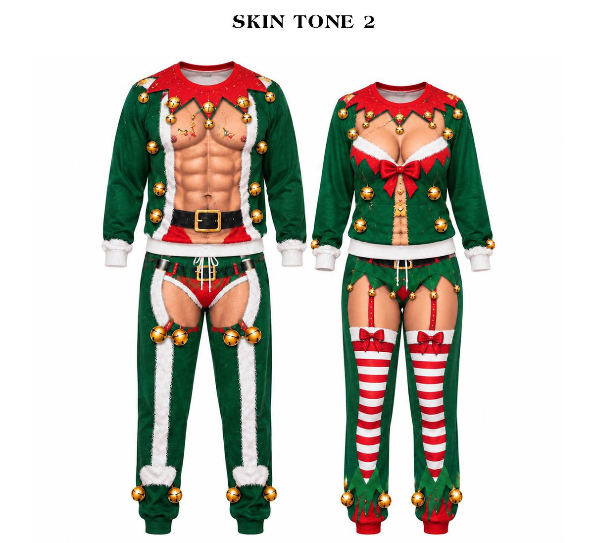 Christmas Funny Mr & Mrs Elf Sweatshirt And Sweatpants Set