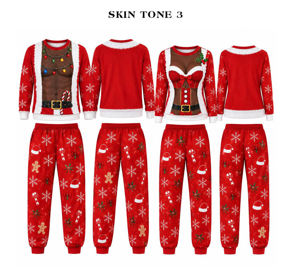 Christmas Funny Santa Claus & Mrs.Claus Sweatshirt And Sweatpants Set