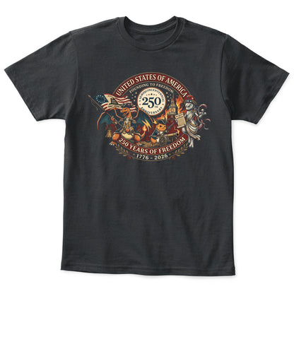 PKM Founding To Freedom 250 Years Of Freedom Graphic Apparel