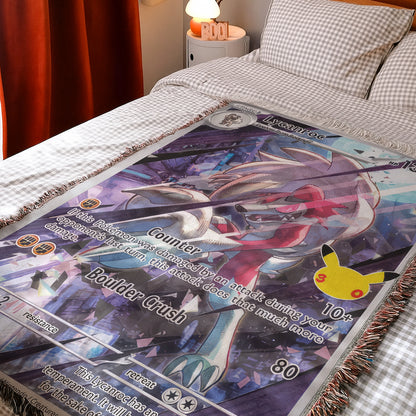 PKM Lycanroc Card Custom Woven Blanket