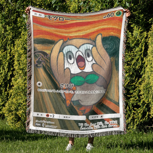 PKM Rowlet The Scream Custom Woven Blanket