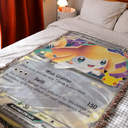 PKM Jirachi ex Card Custom Woven Blanket