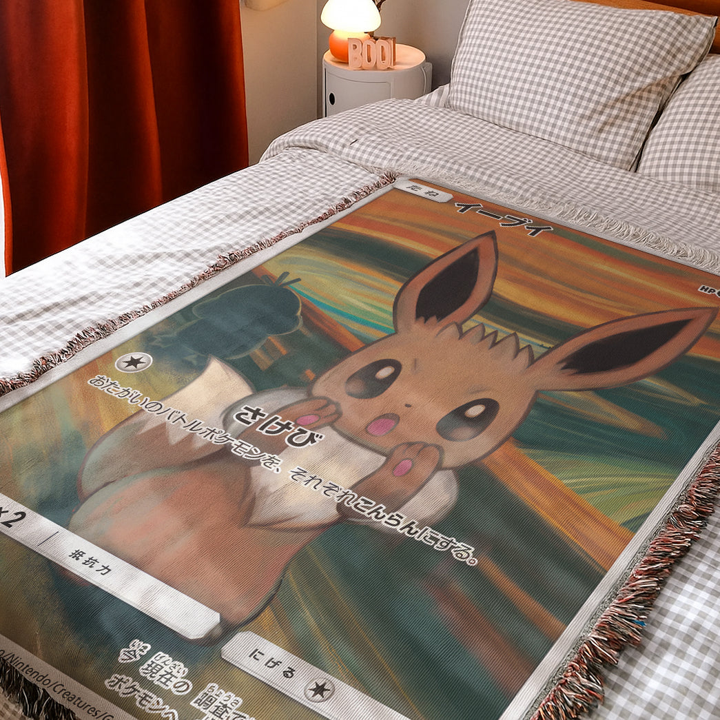 PKM Eevee Screaming Custom Woven Blanket