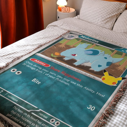 PKM Nidorina Card Custom Woven Blanket