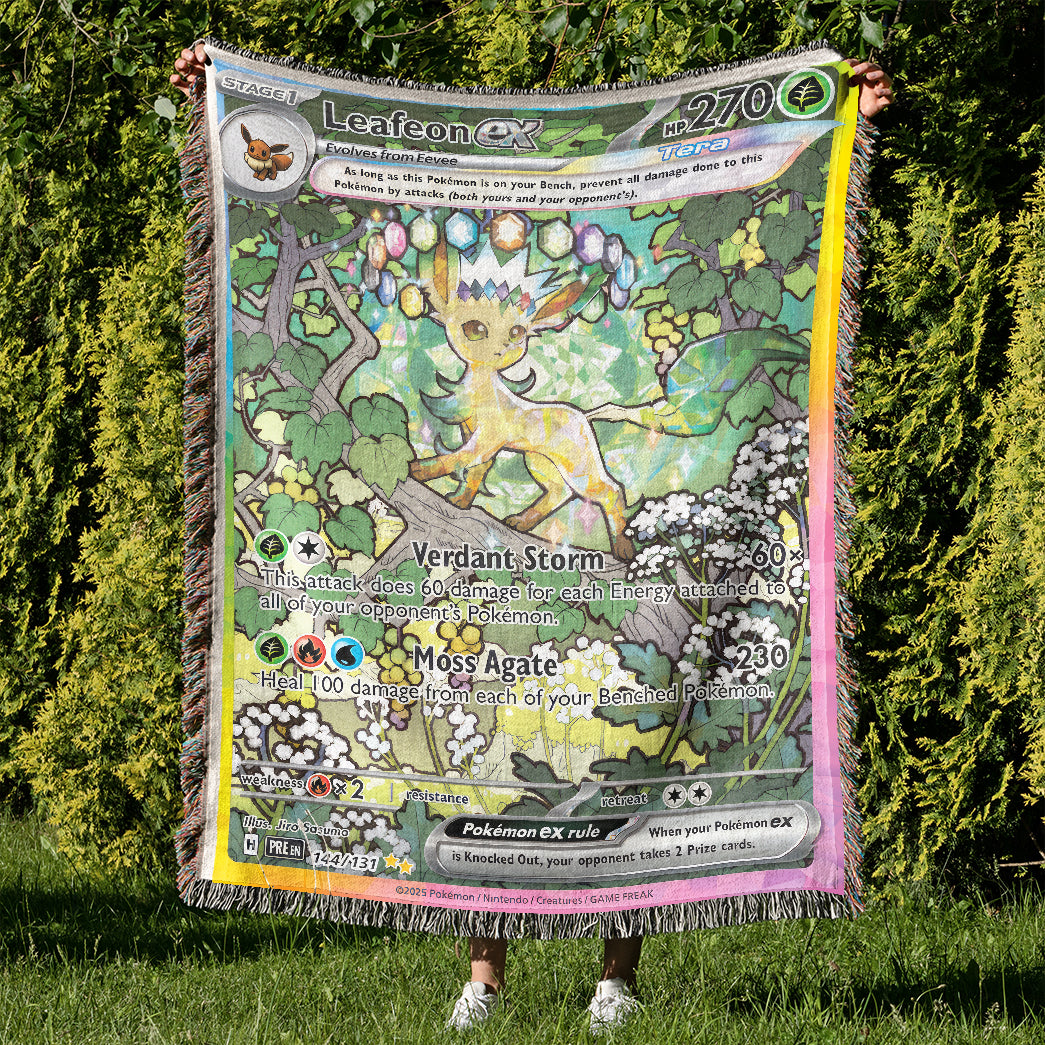 PKM Leafeon EX Custom Woven Blanket