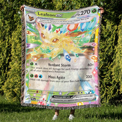 PKM Leafeon EX Custom Woven Blanket