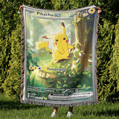 PKM Pikachu EX Custom Woven Blanket