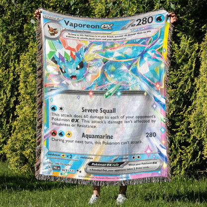 PKM Vaporeon EX Custom Woven Blanket
