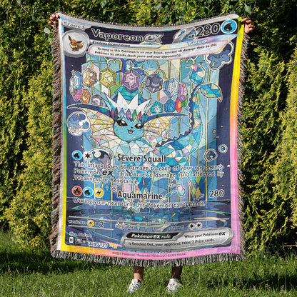 PKM Vaporeon EX Custom Woven Blanket