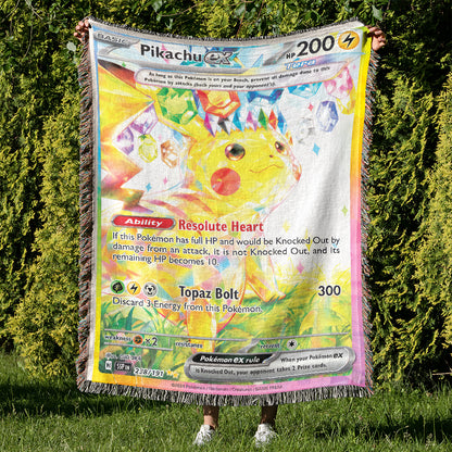PKM Pikachu EX Custom Woven Blanket