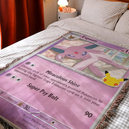 PKM Espeon Card Custom Woven Blanket