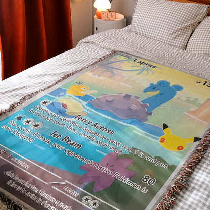 PKM Lapras Card Custom Woven Blanket