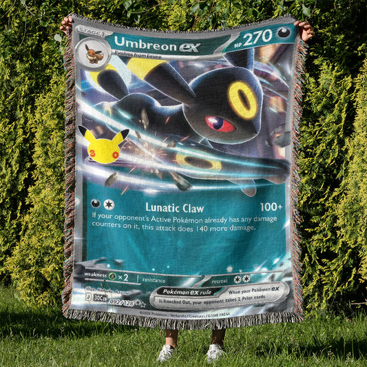 PKM Umbreon ex Card Custom Woven Printed Blanket