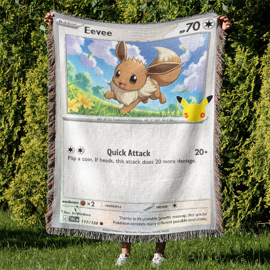 PKM Eevee Card Custom Woven Blanket