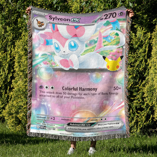 PKM Sylveon ex Card Custom Woven Blanket