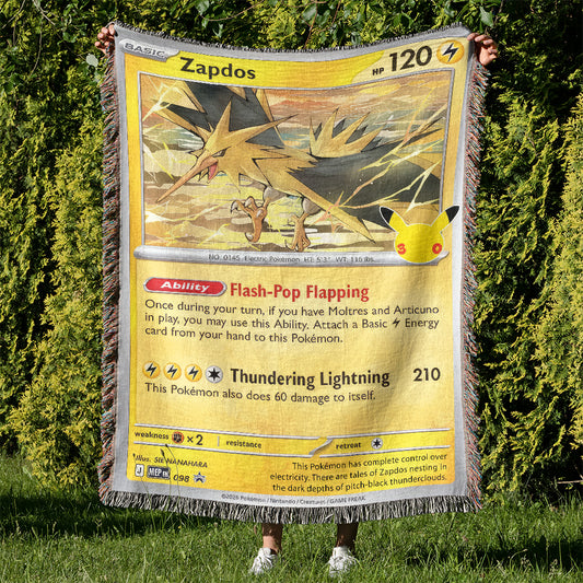 PKM Zapdos Card Custom Woven Blanket