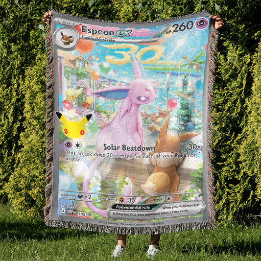 PKM Espeon ex Card Custom Woven Blanket