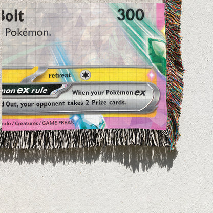 PKM Pikachu EX Card Custom Woven Blanket