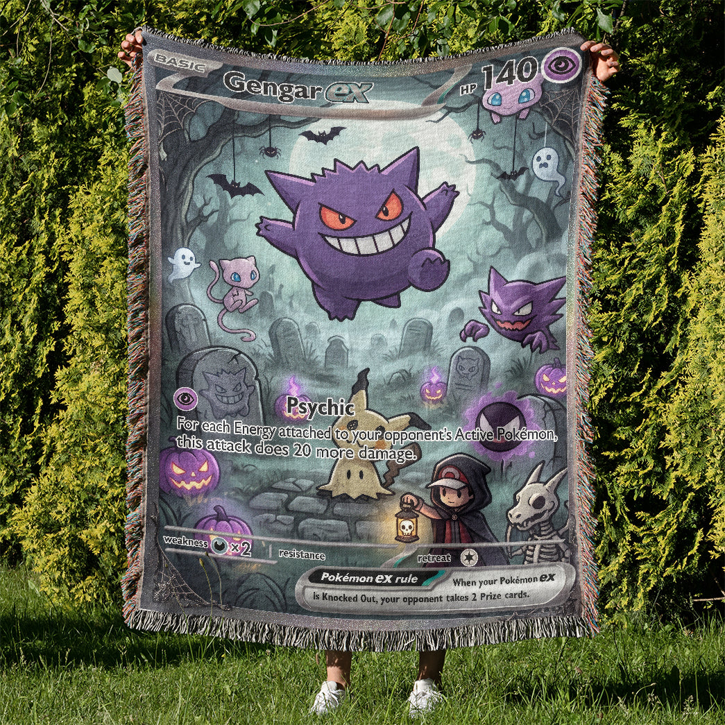 PKM Gengar Halloween Custom Woven Blanket