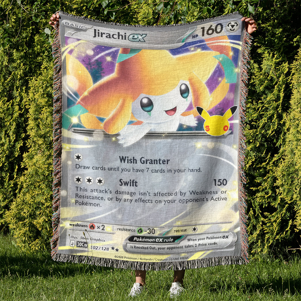 PKM Jirachi ex Card Custom Woven Blanket