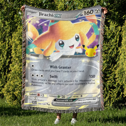 PKM Jirachi ex Card Custom Woven Blanket