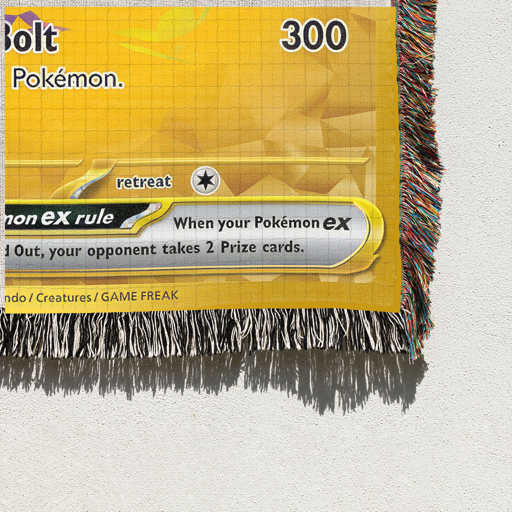 PKM Pikachu EX Custom Woven Blanket