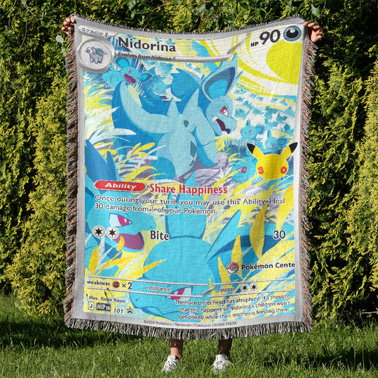 PKM Nidorina Card Custom Woven Blanket
