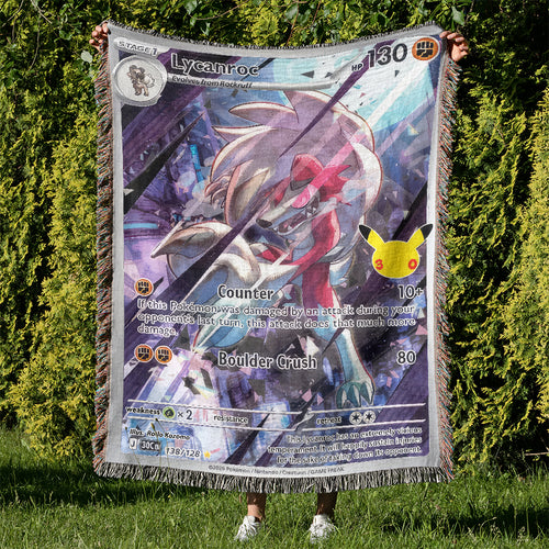 PKM Lycanroc Card Custom Woven Blanket