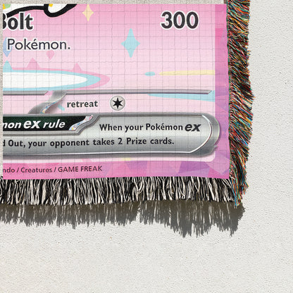 PKM Pikachu EX Card Custom Woven Blanket