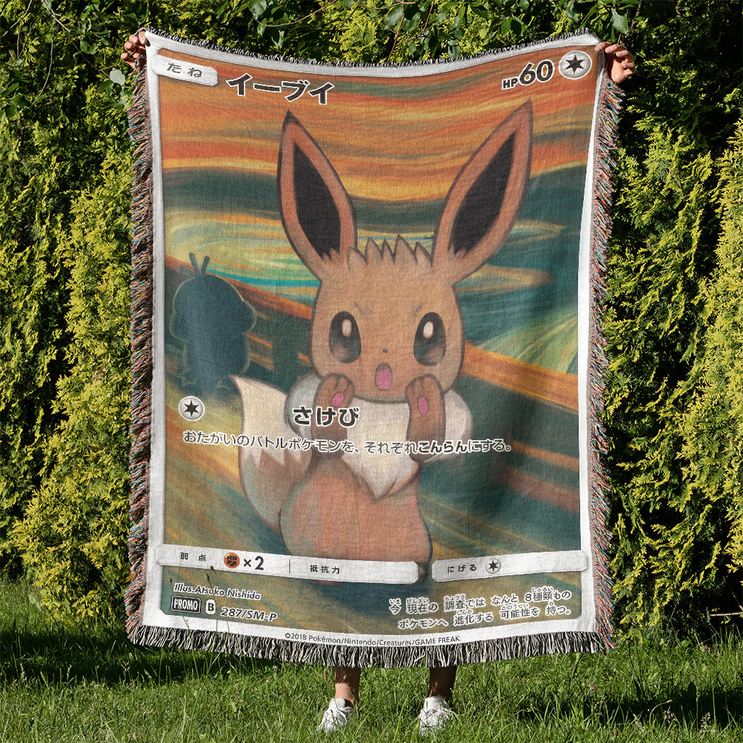 PKM Eevee Screaming Custom Woven Blanket