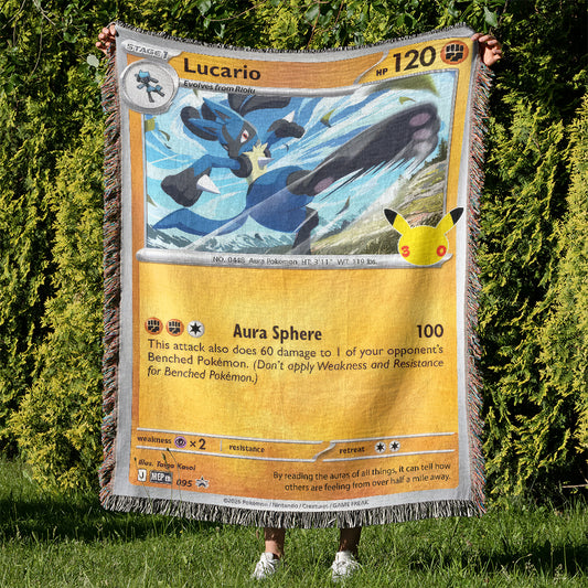 PKM Lucario Card Custom Woven Blanket