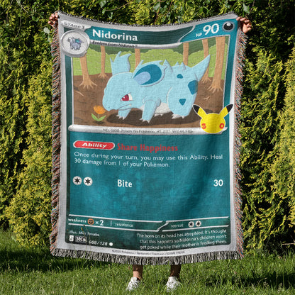 PKM Nidorina Card Custom Woven Blanket