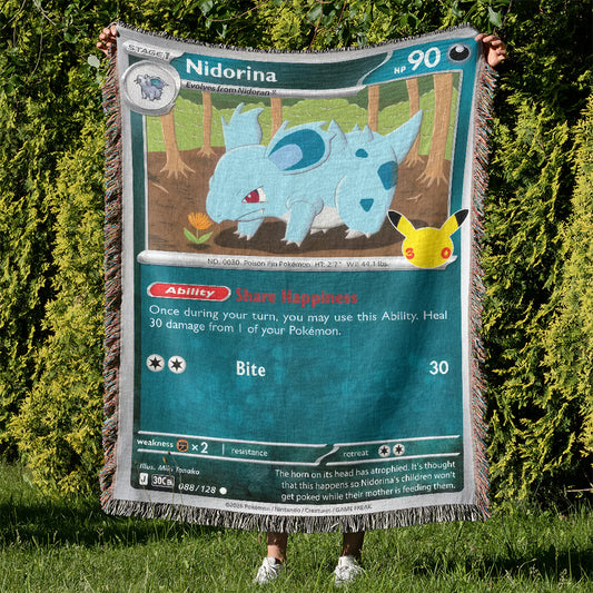 PKM Nidorina Card Custom Woven Blanket