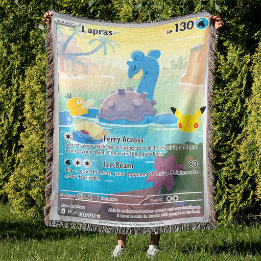 PKM Lapras Card Custom Woven Blanket