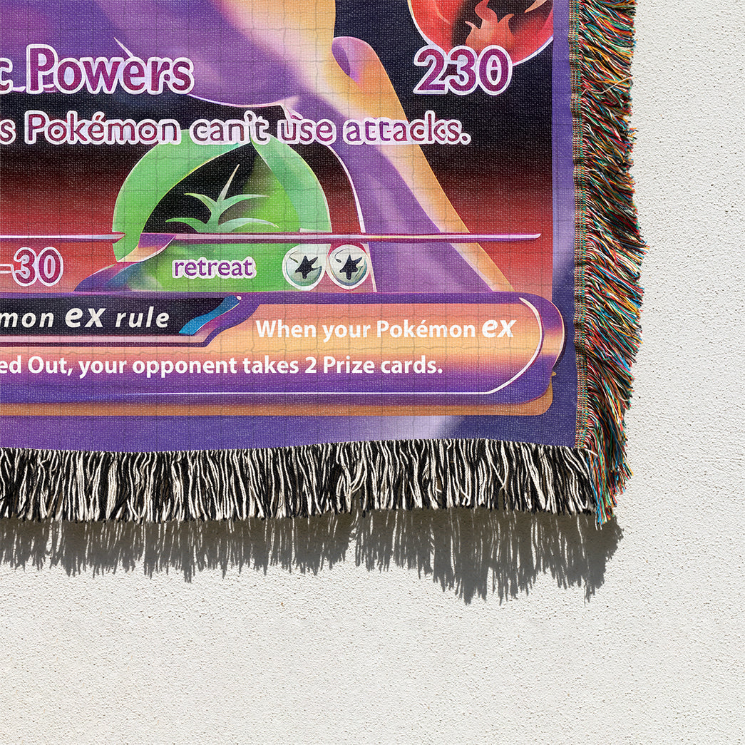 PKM Mewtwo ex Card Custom Woven Blanket